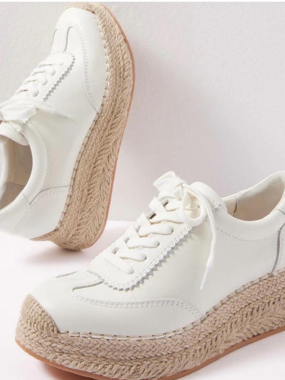 NWT Dolce Vita White Platform Jaja Espadrille Wedge Sneaker - Size: 9.5 - Picture 1 of 14